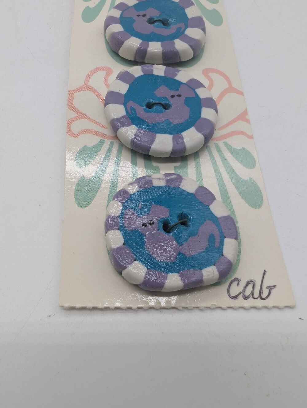 Vtg 90s Handmade Polymer Clay Mouse Necklace & Button Set Kidcore Whimsical - Picture 6 of 12